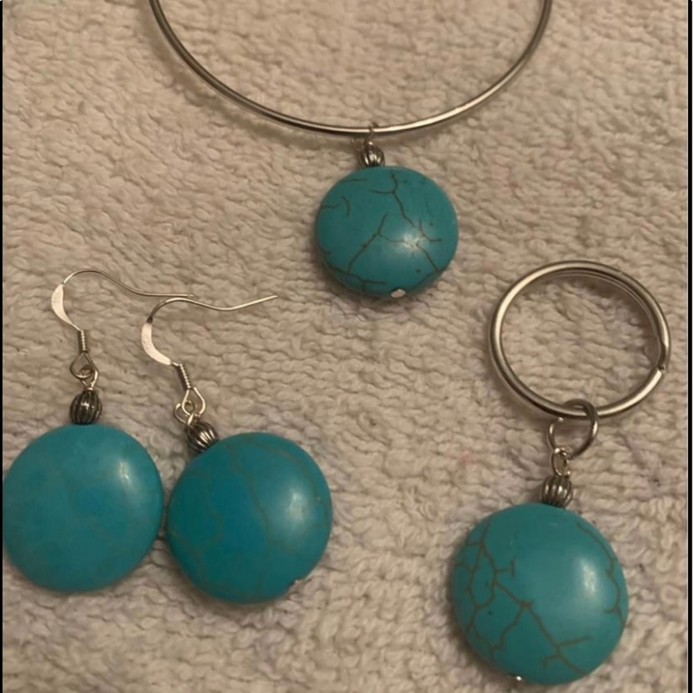 Turquoise bangle and earrings